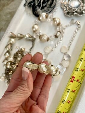 Bundle of Pearl, Silver, and White Jewlrey Extravaganza